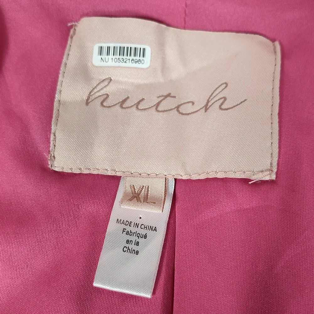 Anthropologie Hutch pink vegan faux leather‎ blazer jacket XL